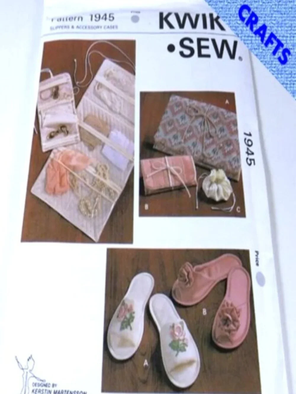 Vintage Kwik Sew 1945 | Slippers & Quilted Travel Accessory Cases NEW Uncut